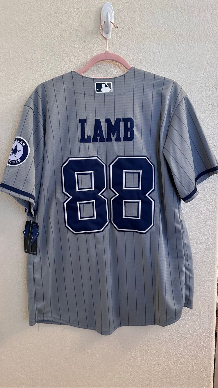 Dallas Cowboys Cedee Lamb 88 Baseball Style Button Front Jersey New